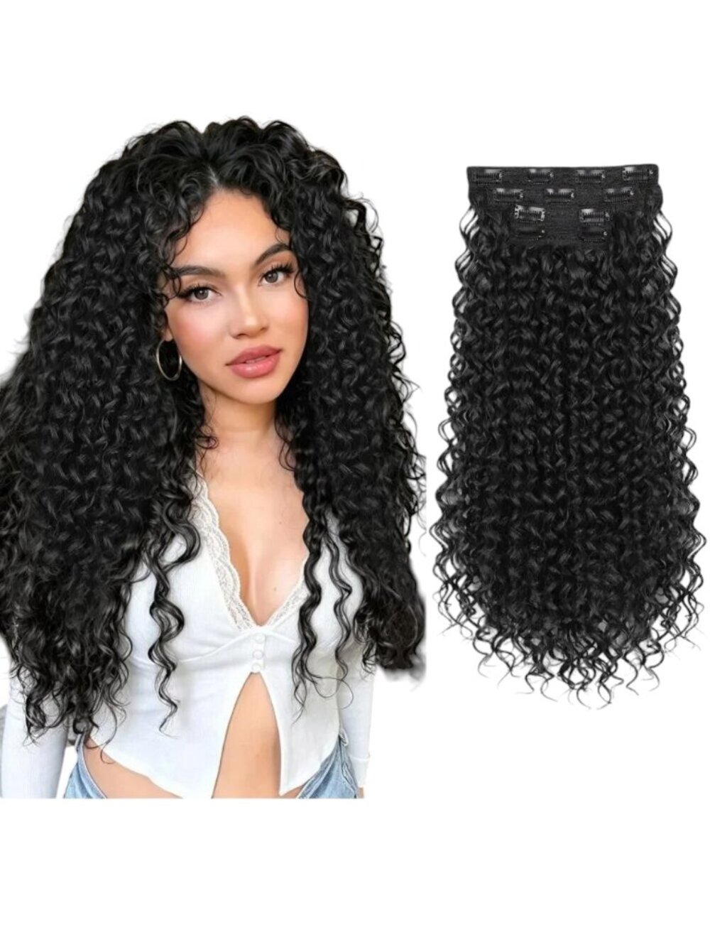 NEW Stamped Glorious 20" Long Clip In Hair Curly Wavy Silky Curl Wave Extensions